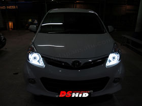 DS Projector Bixenon + New DS HID V1 6000K + Angel Eyes putih ( Headlamp )
New DS HID V1 3000K ( Foglamp )