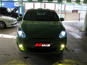 DS Projector Bixenon + DS HID 6000K + Angel Eyes + Blackhousing ( Headlamp )
DS HID 3000K ( Foglamp )