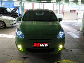 DS Projector Bixenon + DS HID 6000K + Angel Eyes + Blackhousing ( Headlamp )
DS HID 3000K ( Foglamp )