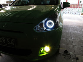 DS Projector Bixenon + DS HID 6000K + Angel Eyes + Blackhousing ( Headlamp )
DS HID 3000K ( Foglamp )