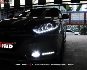 DS Projector Bixenon + DS HID 6000K + Angel Eyes + LED Strip ( Headlamp )
DS HID 6000K + DRL Honda HRV ( Foglamp )